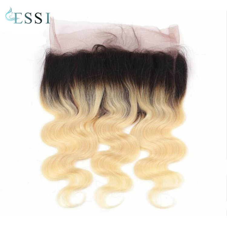 1B/613 blonde remy human hair ombre body wave 360 lace frontal closure top quality wholesale