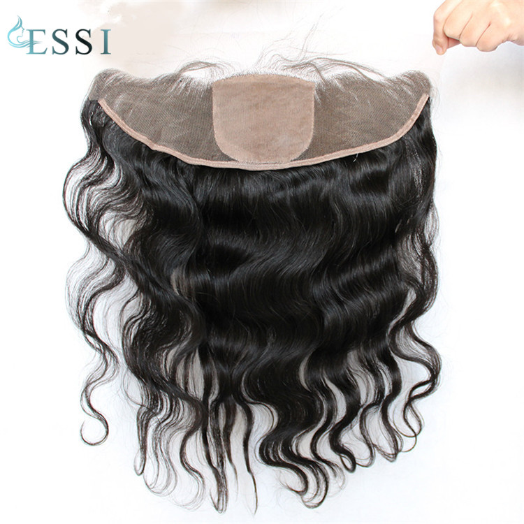 Wholesale top grade virgin Brazilian 100% human hair silk base lace frontal