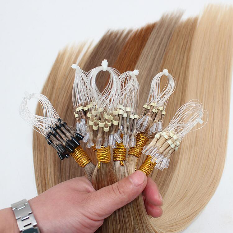 Buy Double Ended Grey Human Micro Ring Hair Extensions Wholesale Price High Quality 