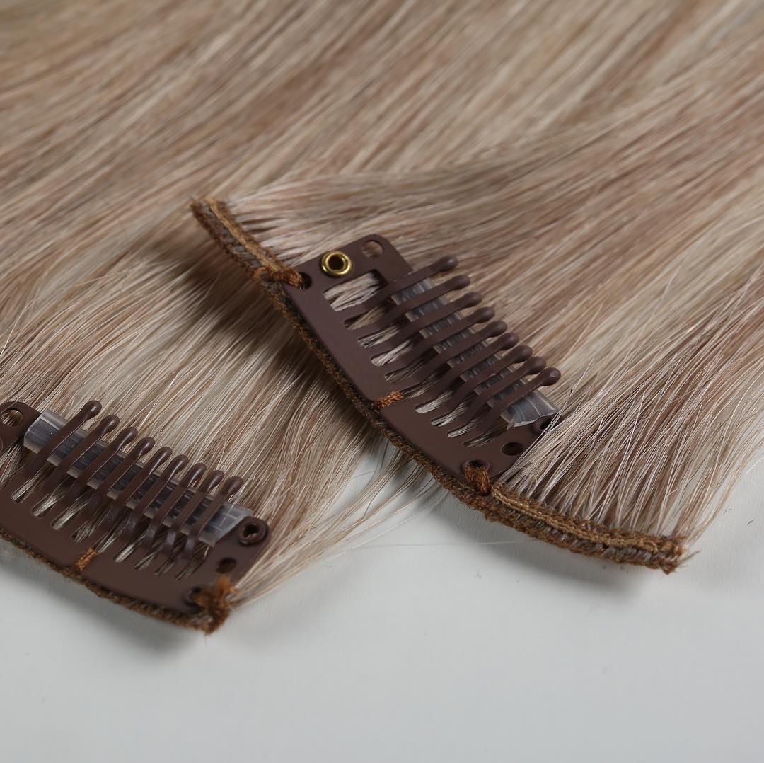 50g To 320g Double Drawn Highlight Remy Hair 7 To 12 Piece Set Clip in Human Hair Extension 20 Inch 