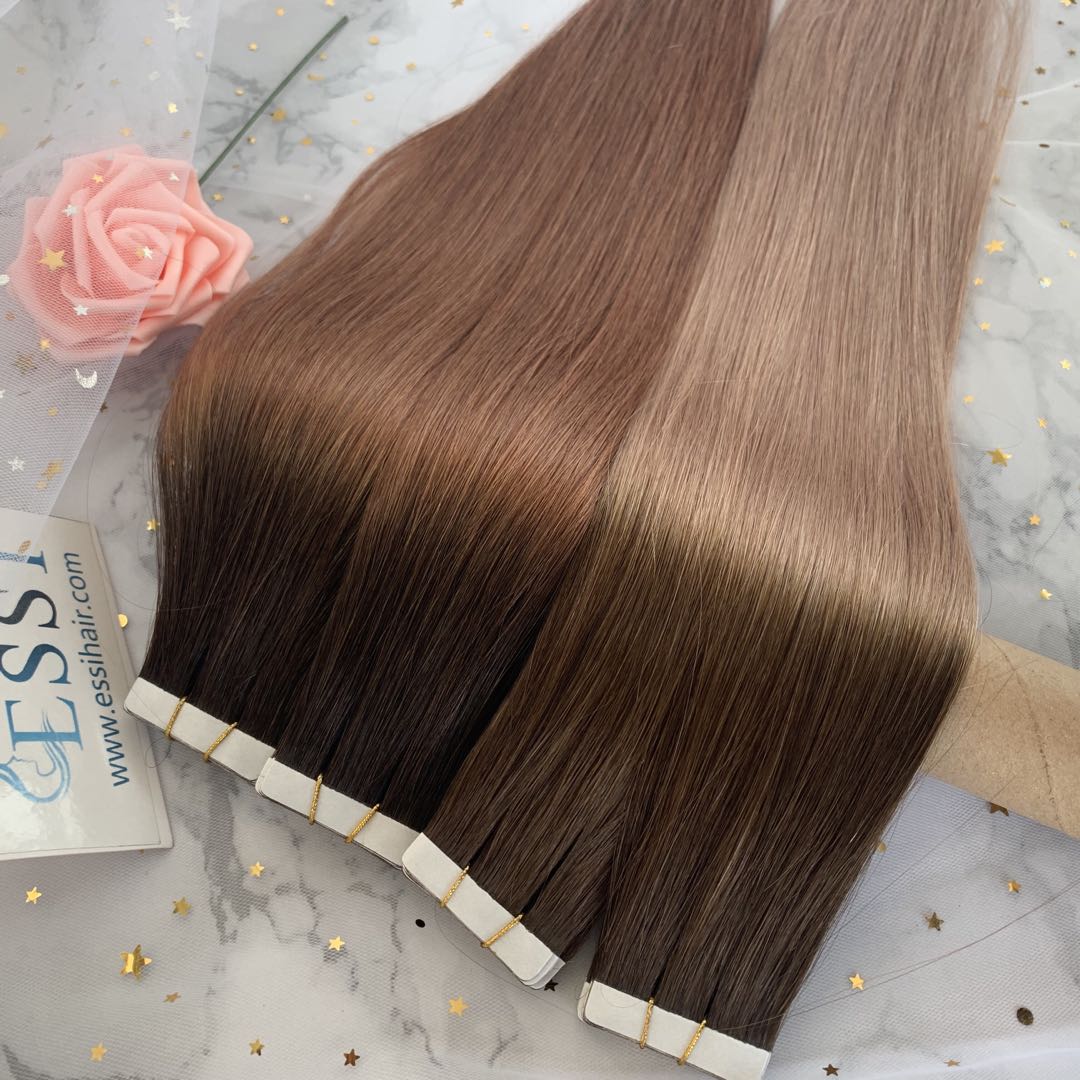  Best Weave Remy Hair Great Lengths Invisi Tape Hair Extensions Dark Color Factory Price 