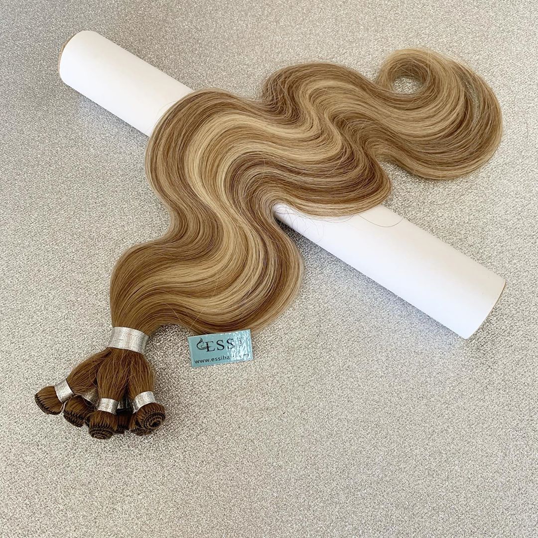 New Arrival Balayage Color Cuticle Double Drawn Hand Tied Weft Hair Extensions For Short Hair For Salon