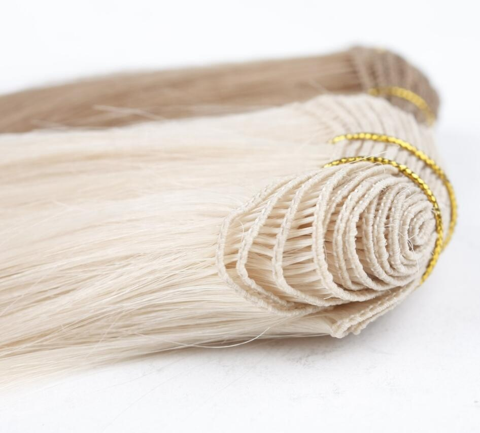 The Best Quality Chinese Remy Human Hair Weft Weave Vendors Ombre Platinum Blonde Color 