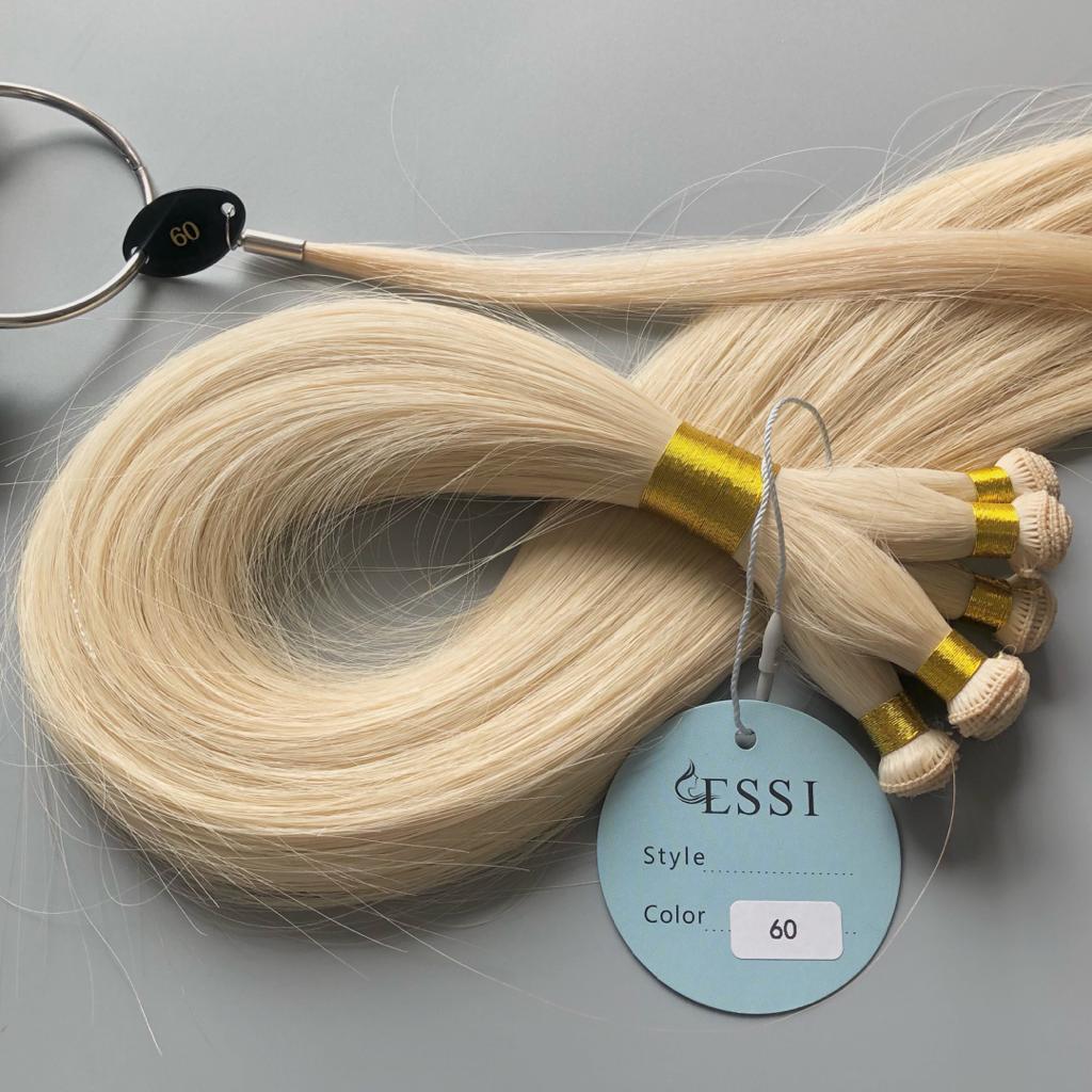 Virgin Cuticle Human Hair Perfect Color Match Blonde Color 60 Balayage Hand Tied Hair Weft For Salon Best Quality