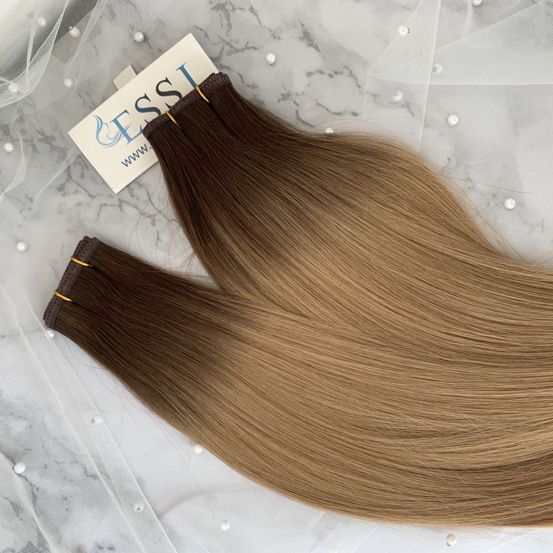 Finest Lone Blonde Beauty Works Balayage Ombre Color Flat Weft Lace Hair Extensions