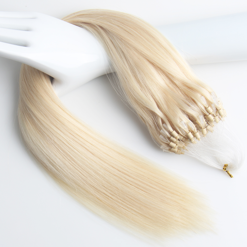 Double Drawn Blonde Micro Ring Wholesale Types Of Remy Brazilian Human Hair Extension 200g 
