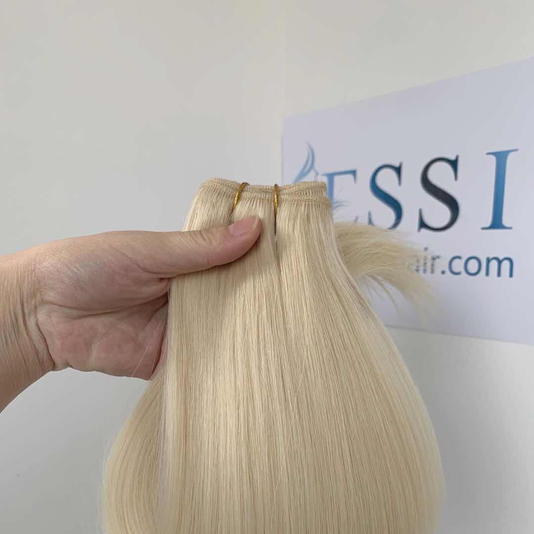 Human Hair Extensions 613 Platinum Virgin Hair 16 Inch For Short Hair Russian Hair 