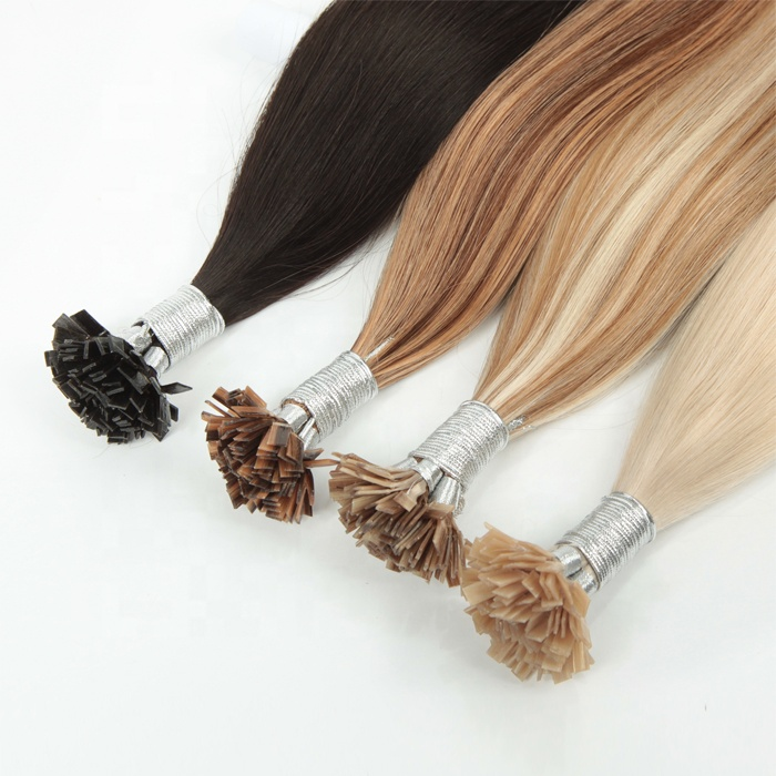 Wholesale And Retail High Quality 100 Human Hair Prebonded Flat Tip Hair Extension For Short Hair