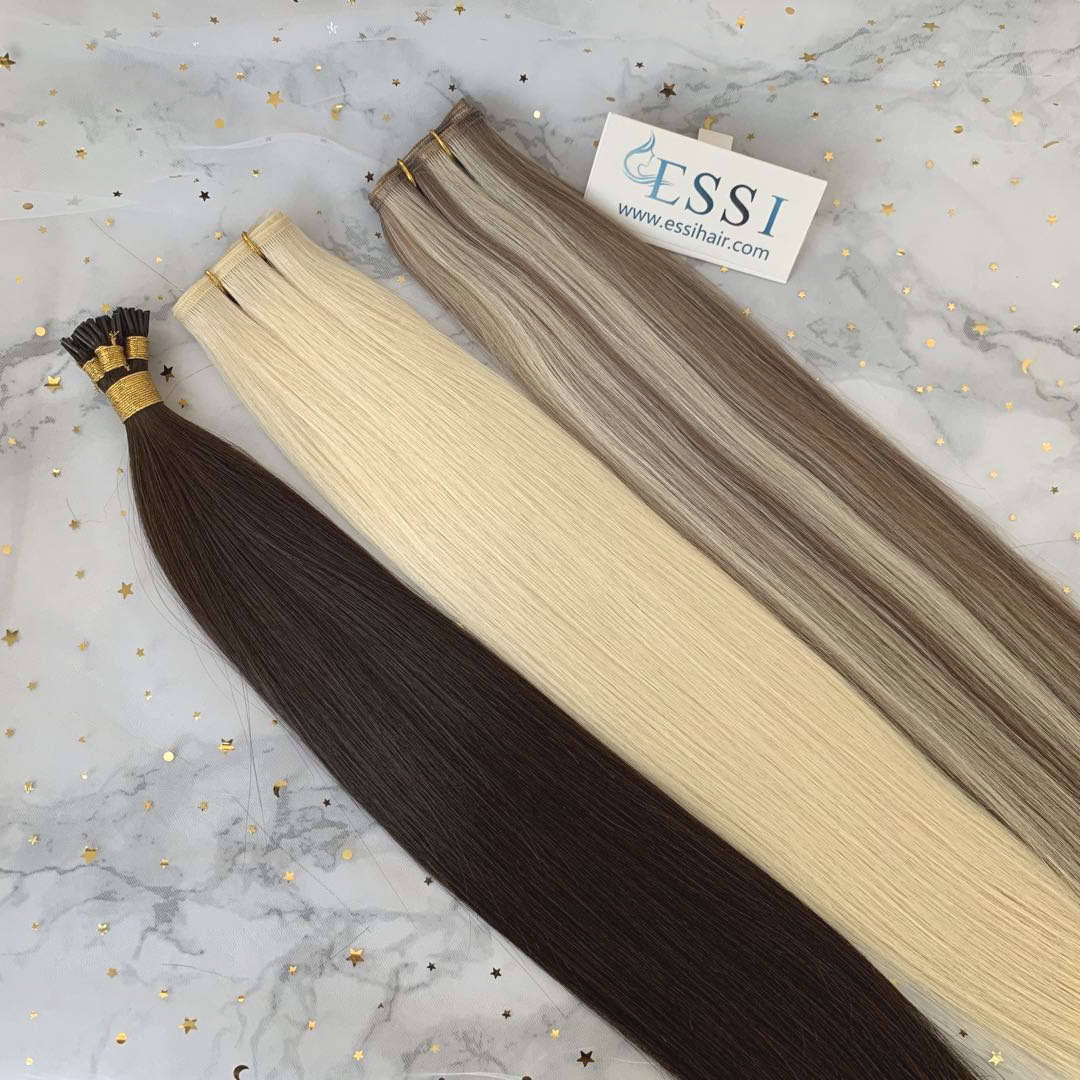 High Quality Black And Blonde Colored Weave Ribbon Flat Weft Human Hair Extensions Super Long