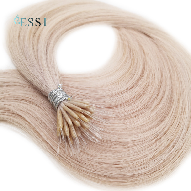 Canadian Wholesale Nano Ring Thick Human Hair Extensions 18 Inch Light Color 
